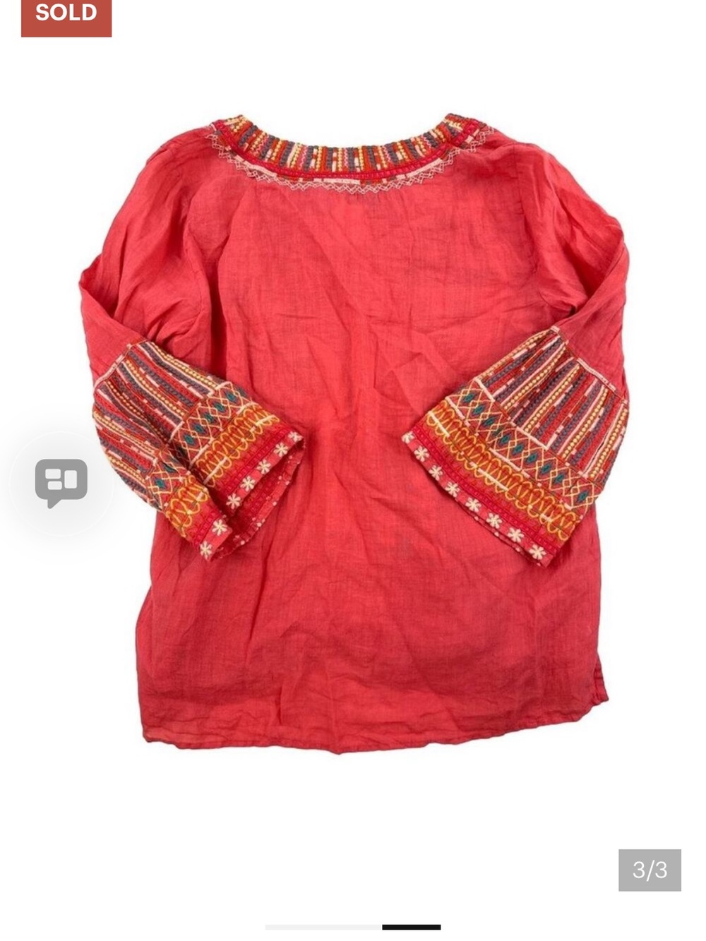 Johnny Was Raspberry Pink Embroidered Peasant Tunic - Picture 7 of 7